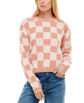 Ultra Flirt - Juniors' Checkerboard Crewneck Sweater