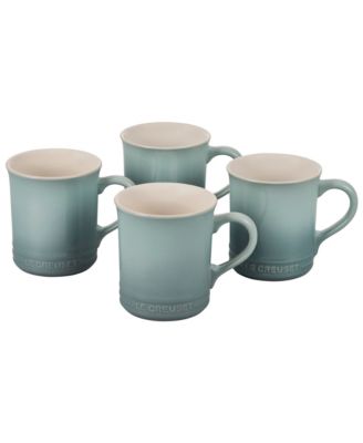 Le Creuset 14 oz. Stoneware Set of Four Coffee Mugs - Sea Salt