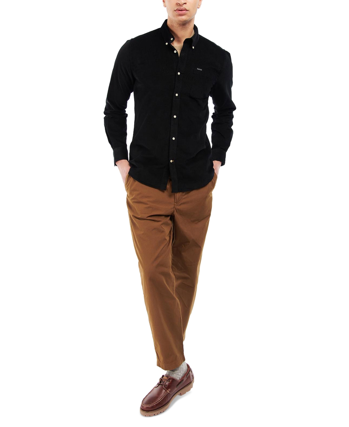 Barbour Ramsey Tail Button-down Shirt In Black