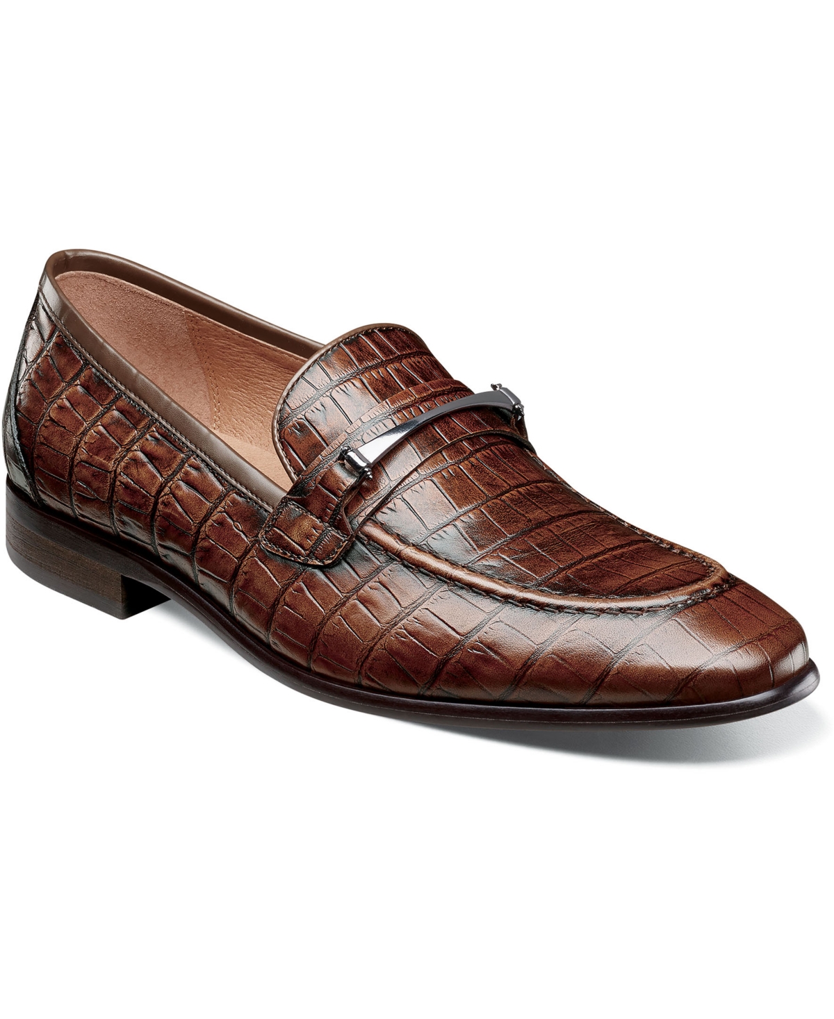 Stacy Adams Men's Ferdinand Moc Toe Slip On Loafers Men's Shoes In Cognac