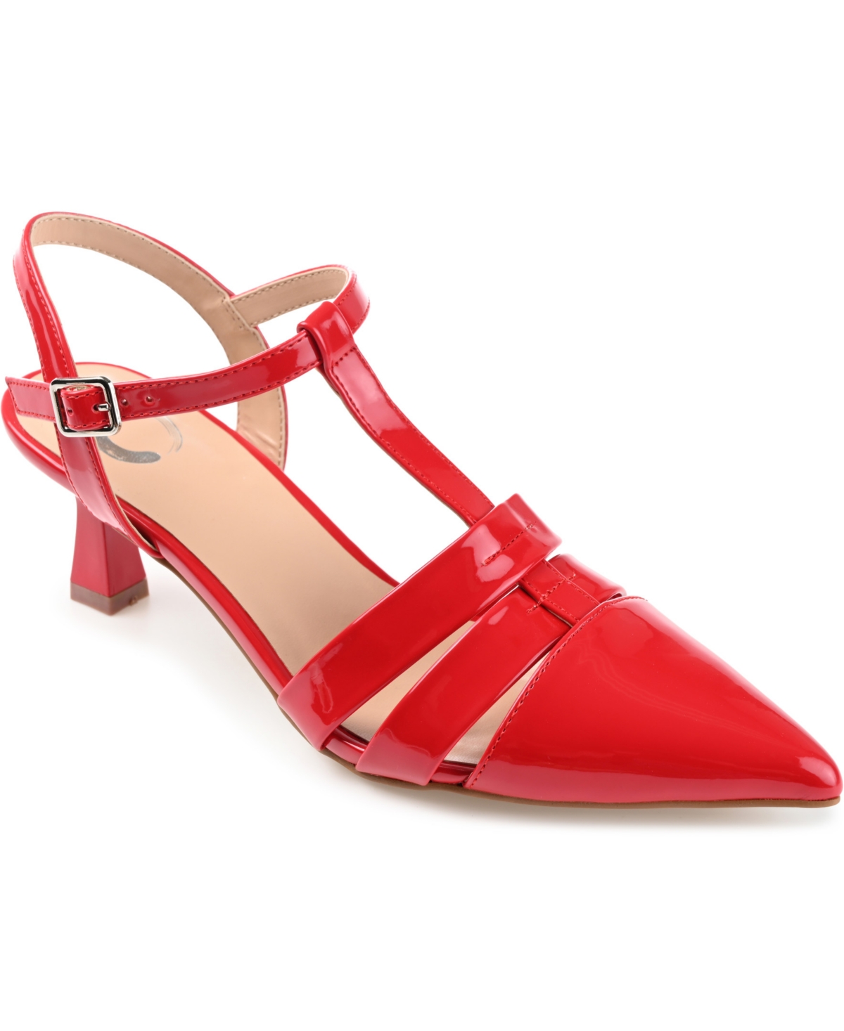 JOURNEE COLLECTION WOMEN'S JAZLYNN T STRAP KITTEN HEEL DRESS PUMPS 