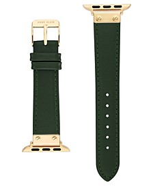 Women's Green Genuine Leather Strap with Gold-Tone Alloy Accents