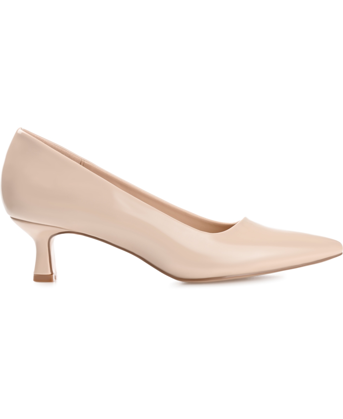 Journee Collection Celica Womens Pointed Closed Toe Kitten Heel Pumps In Neutral