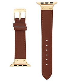 Women's Brown Genuine Leather Strap with Gold-Tone Alloy Accents