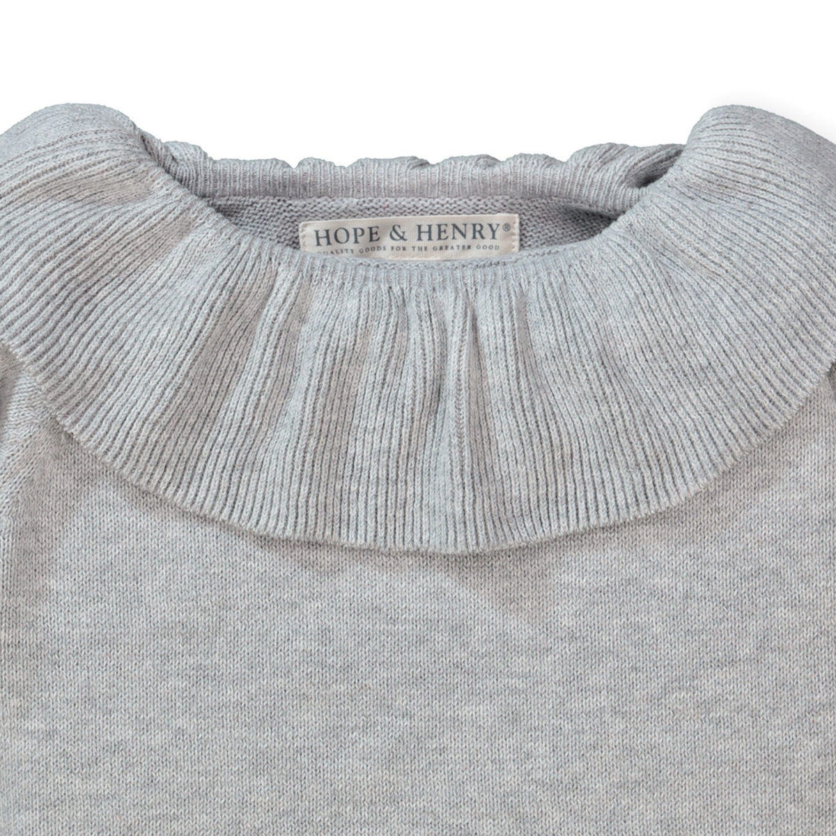 Hope & Henry Baby Girls Organic Cotton Ruffle Collar Sweater
