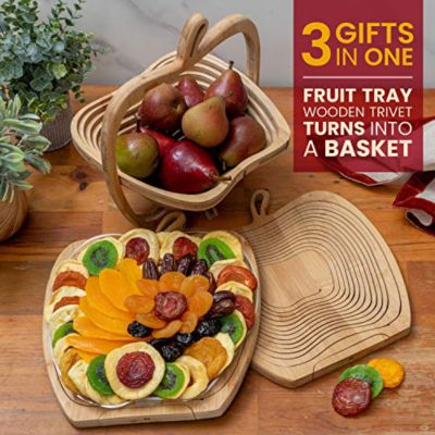 Dried Fruit Apple Tray, Trivet, and Fruit Basket