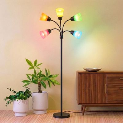 Medusa Modern 78" LED 5-Light Floor Lamp with Interchangeable Shades