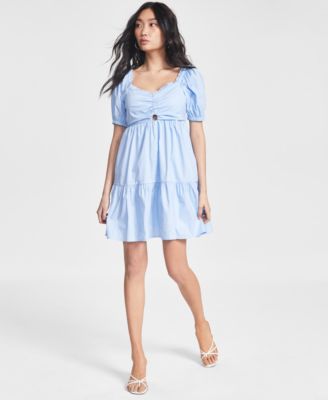 And Now This - Women's Puffed Sleeve Poplin Dress