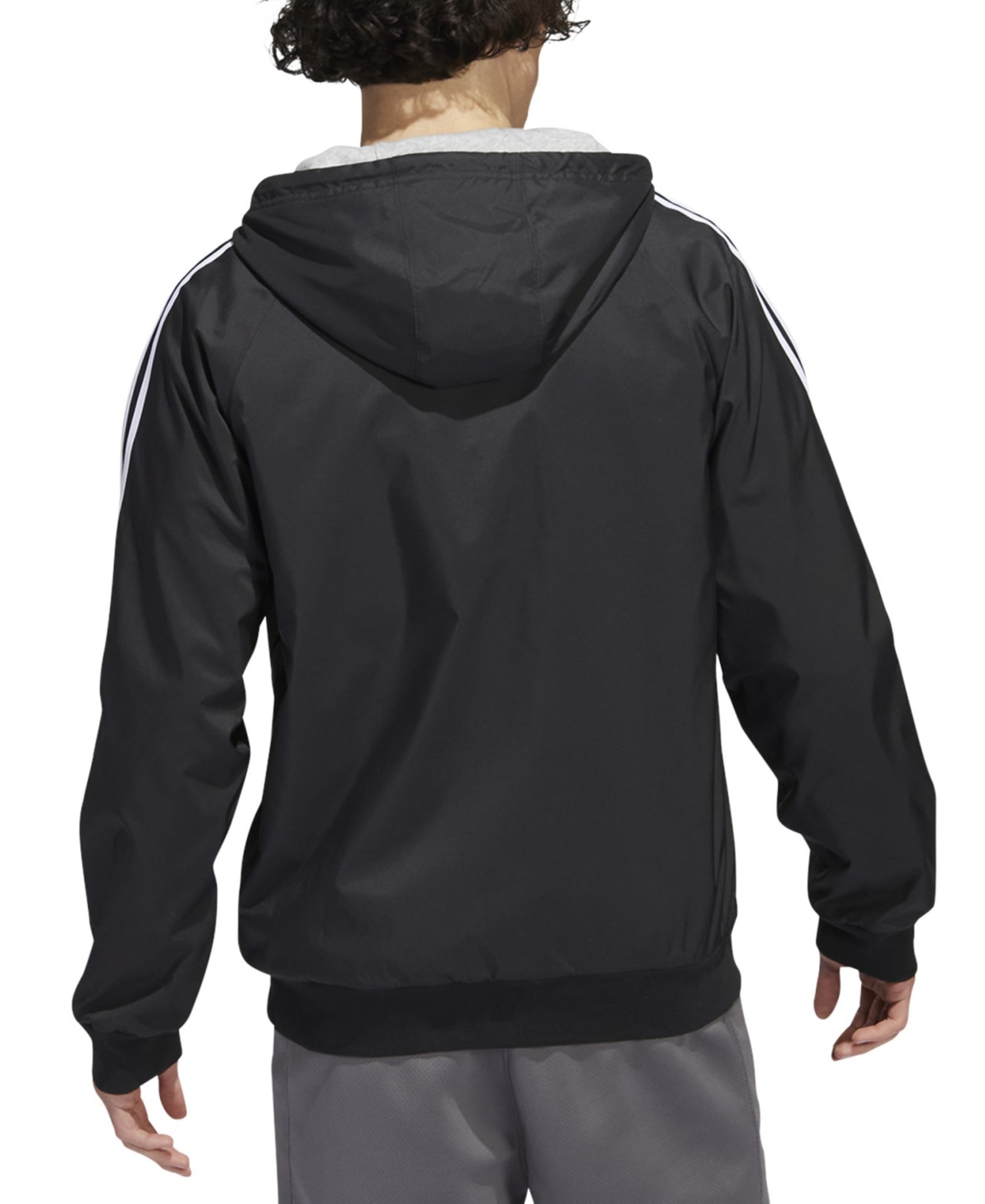 adidas Men's Balance Reversible Stripe Logo Jacket -wht