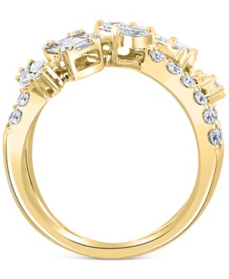 EFFY&reg; Diamond Multi-Shape Crossover Ring (1-5/8 ct. t.w.) in 18k White Gold or 18k Yellow Gold