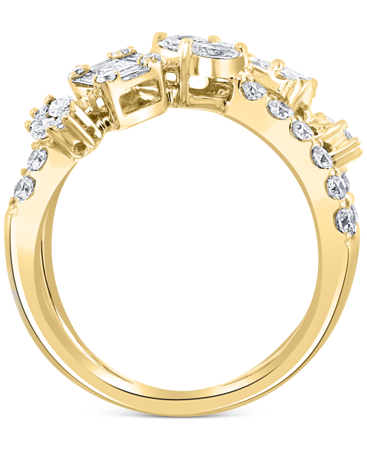 Effy Diamond Multi-Shape Crossover Ring (1-5/8 ct. t.w.) in 18k White Gold or 18k- Yellow Gold