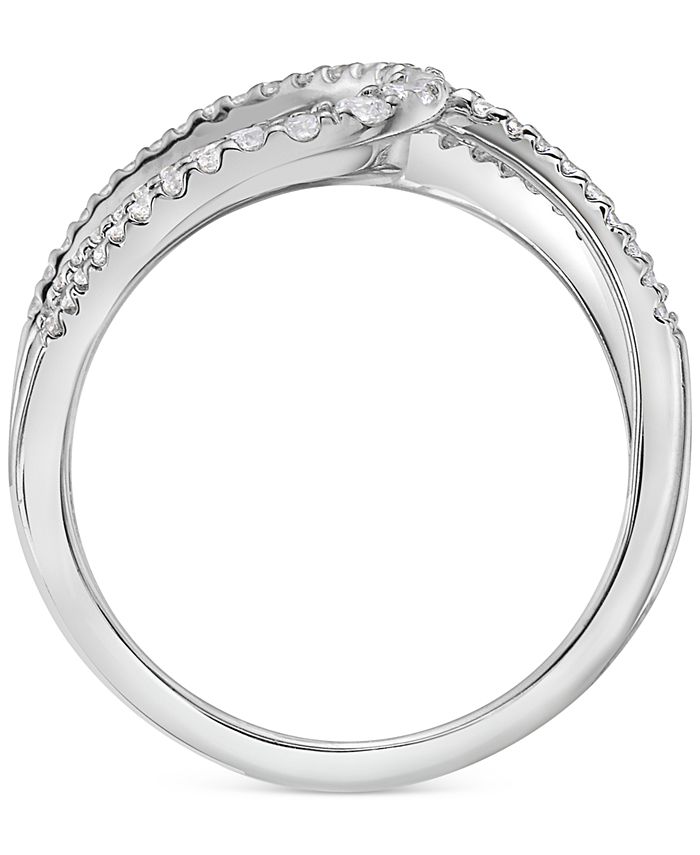 Macy's Diamond Double Loop Statement Ring (3/4 ct. t.w.) in 10k White