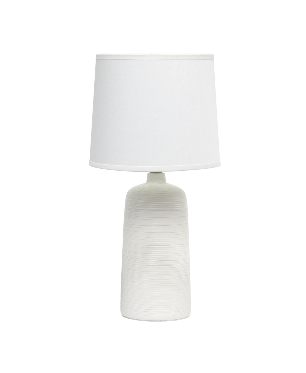 Simple Designs Textured Linear Table Lamp In White With Off White Shade