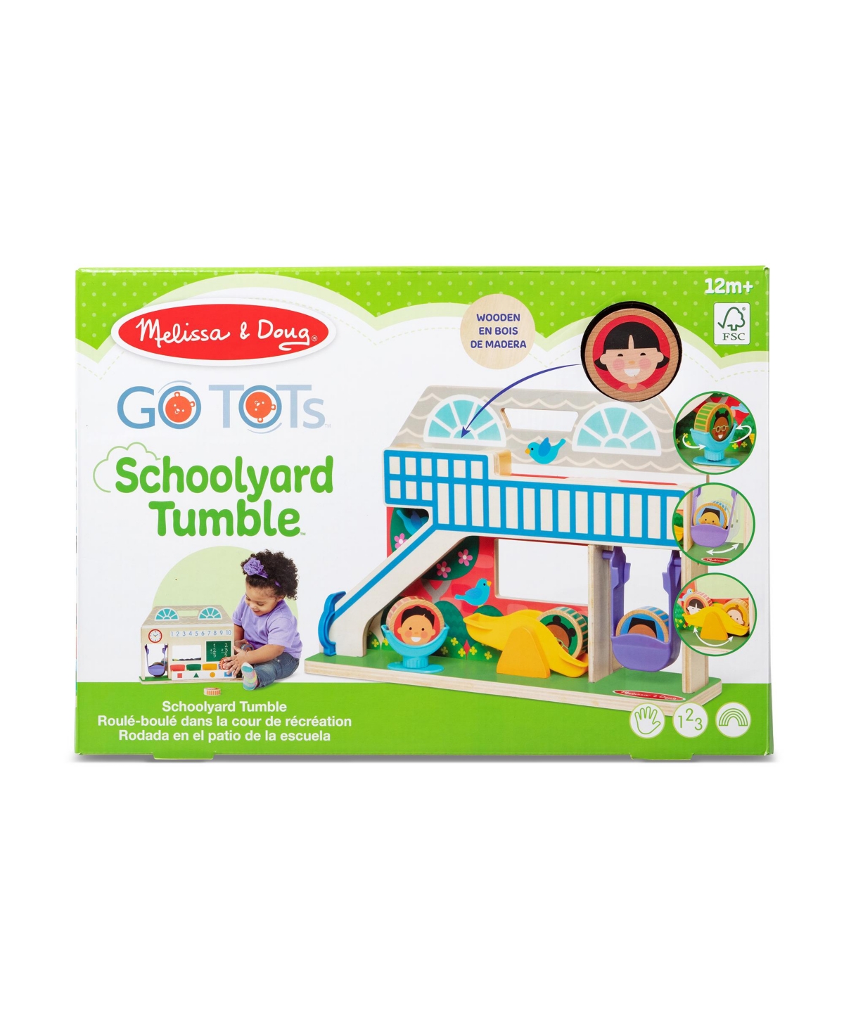Melissa & Doug Go Tots Wooden Schoolyard Tumble With 3 Disks Piece Set In Multi