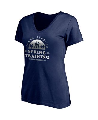 Women's Navy New York Yankees 2021 Spring Training Upper Deck V-neck T-shirt