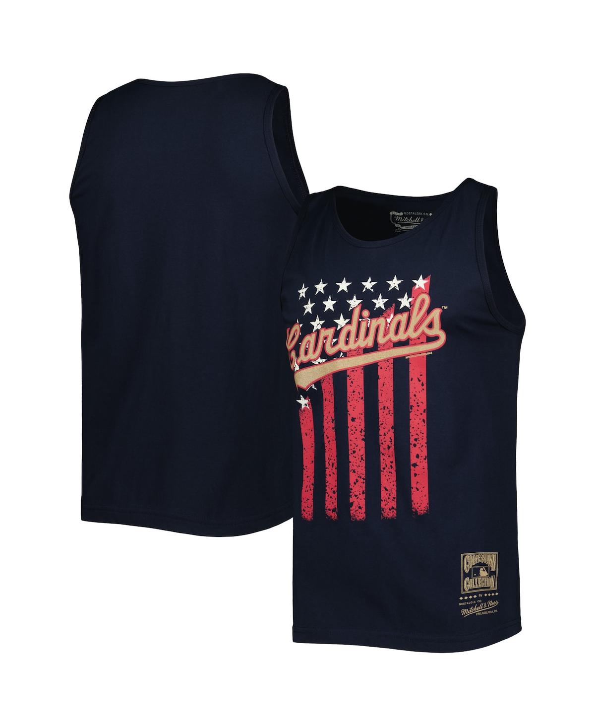 Shop Mitchell & Ness Men's  Navy St. Louis Cardinals Cooperstown Collection Stars And Stripes Tank Top