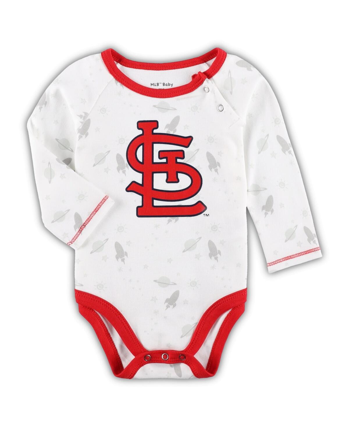 Shop Outerstuff Newborn And Infant Boys And Girls Red, White St. Louis Cardinals Dream Team Bodysuit Hat And Footed  In Red,white