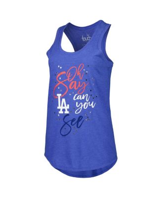Women's Royal Los Angeles Dodgers Americana Tri-Blend Racerback Tank Top