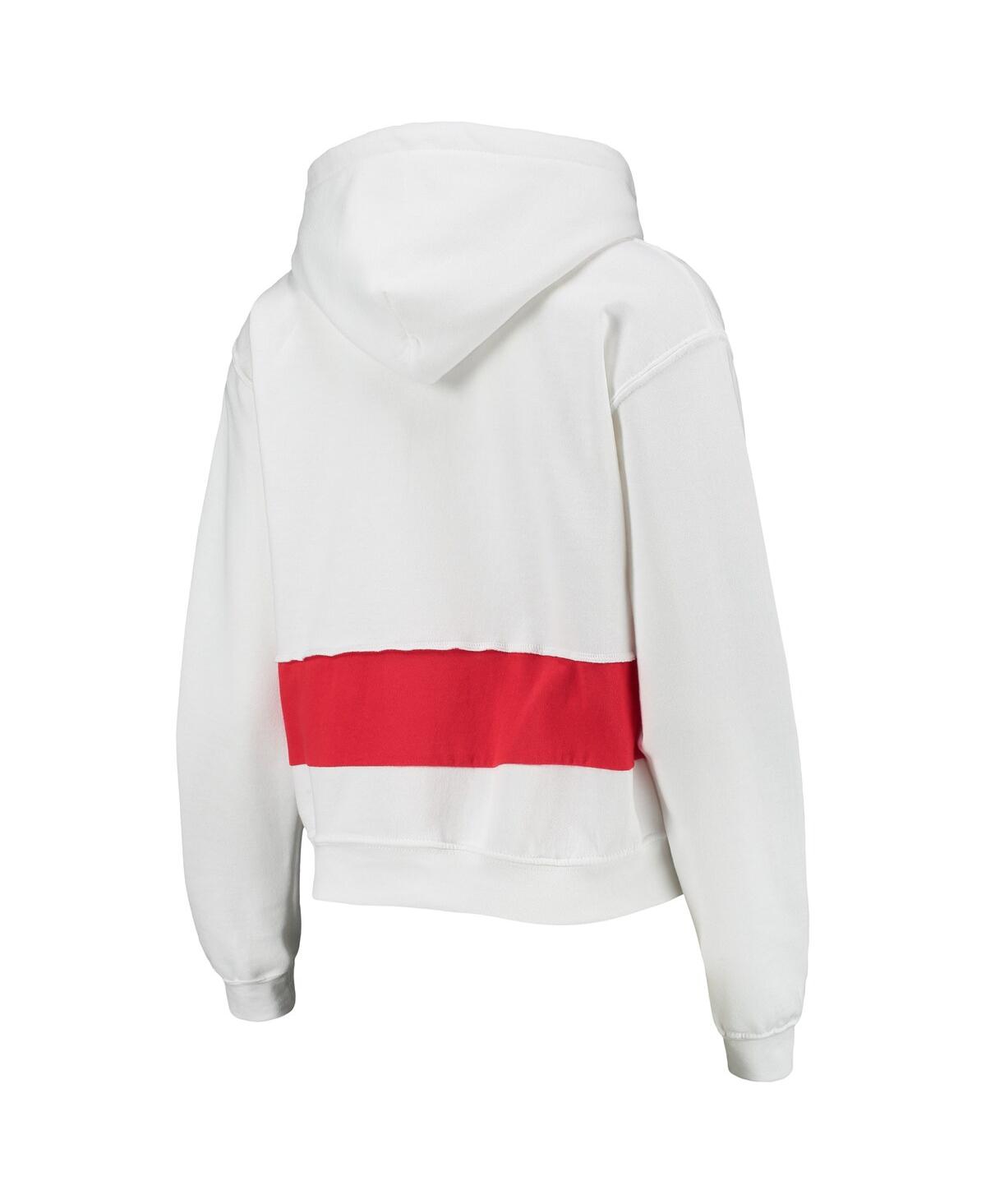 Refried Apparel Women's Refried Apparel White/Red St. Louis Cardinals  Cropped Pullover Hoodie