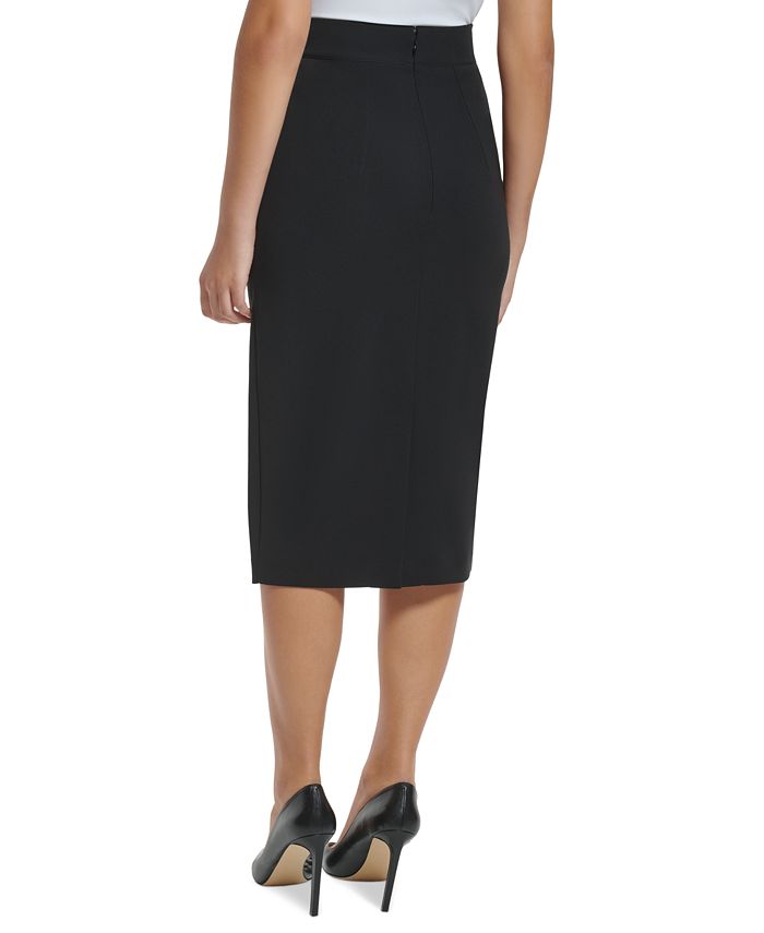 Tommy Hilfiger Brown Recycled Polyester Midi Skirt
