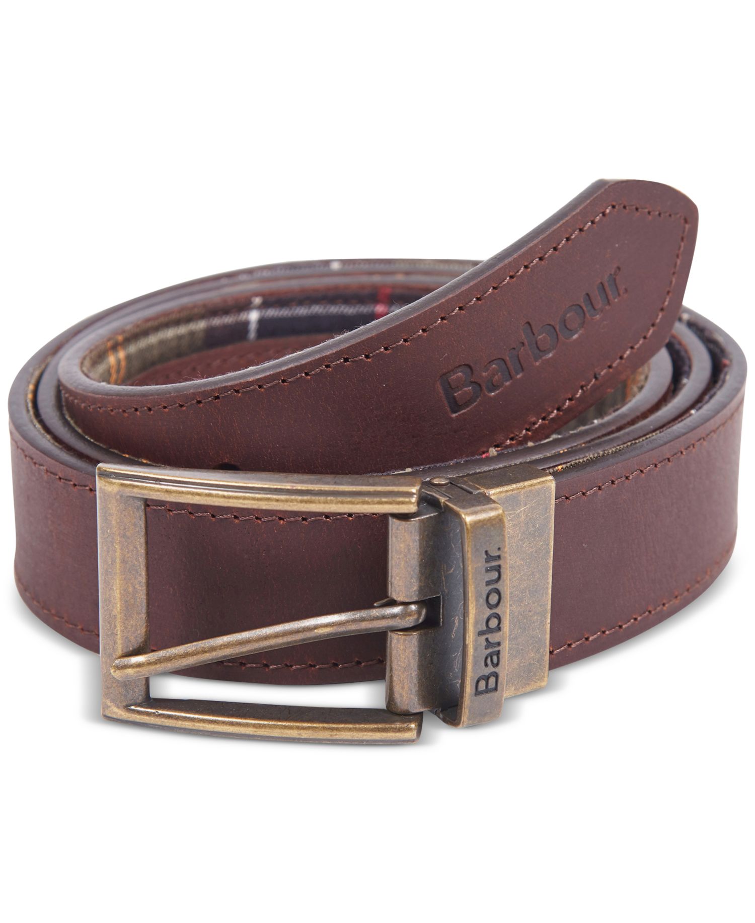 35MM Men's Reversible Tartan to Leather Belt