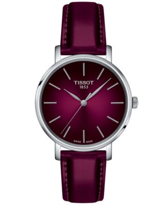 Tissot - Women's Swiss Everytime Pink Faux Leather Strap Watch 34mm