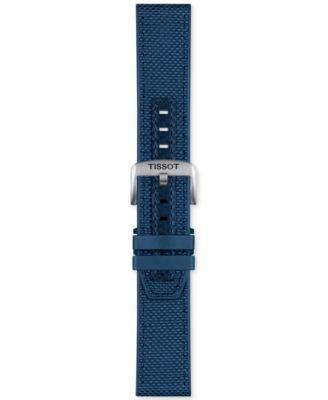 Men's Swiss T-Touch Connect Solar Blue Textile & Leather Strap Smart Watch 48mm