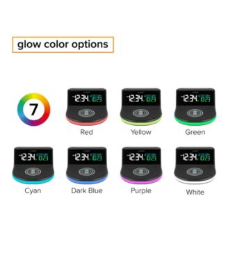 La Crosse Technology 617-148 Wireless Charging Alarm Clock with Glowing Light Base