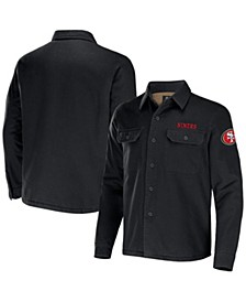 Men's NFL x Darius Rucker Collection by Black San Francisco 49ers Canvas Button-Up Shirt Jacket