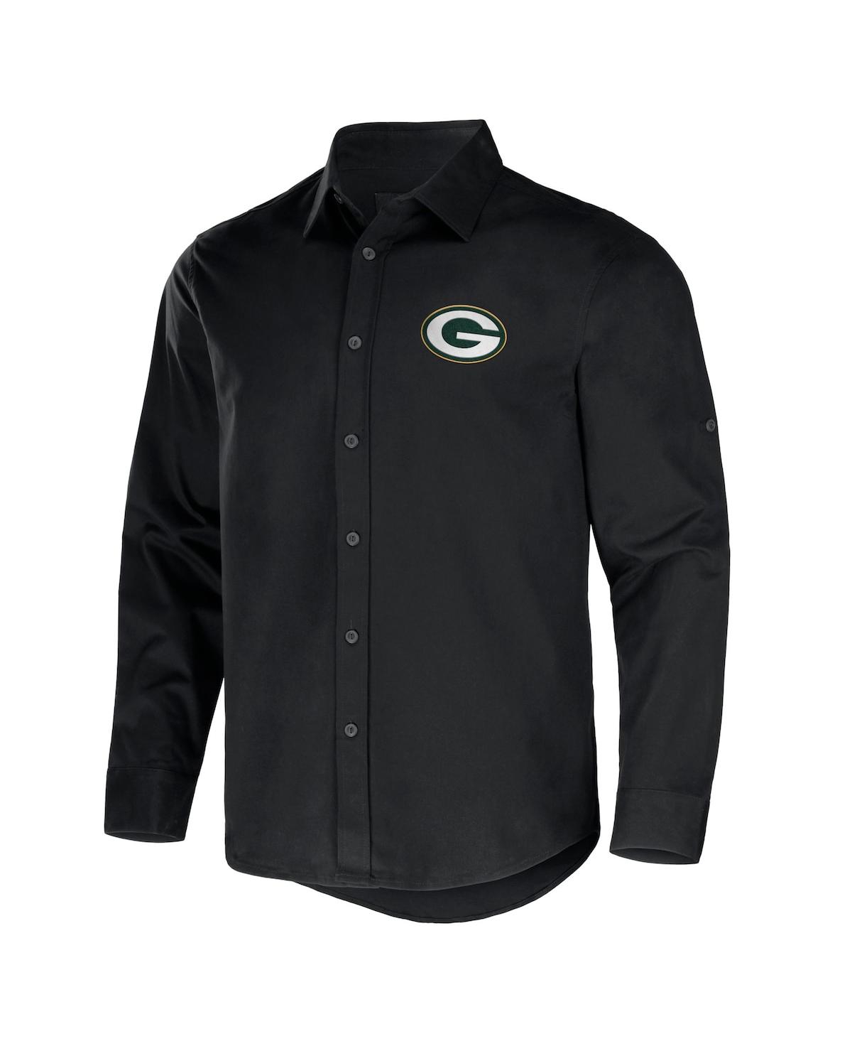 Shop Fanatics Men's Nfl X Darius Rucker Collection By  Black Green Bay Packers Convertible Twill Long Slee