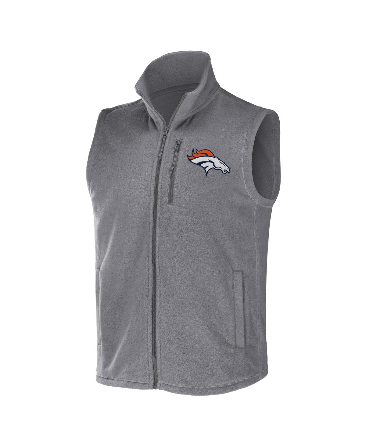 Shop Fanatics Men's Nfl X Darius Rucker Collection By  Gray Denver Broncos Polar Fleece Full-zip Vest