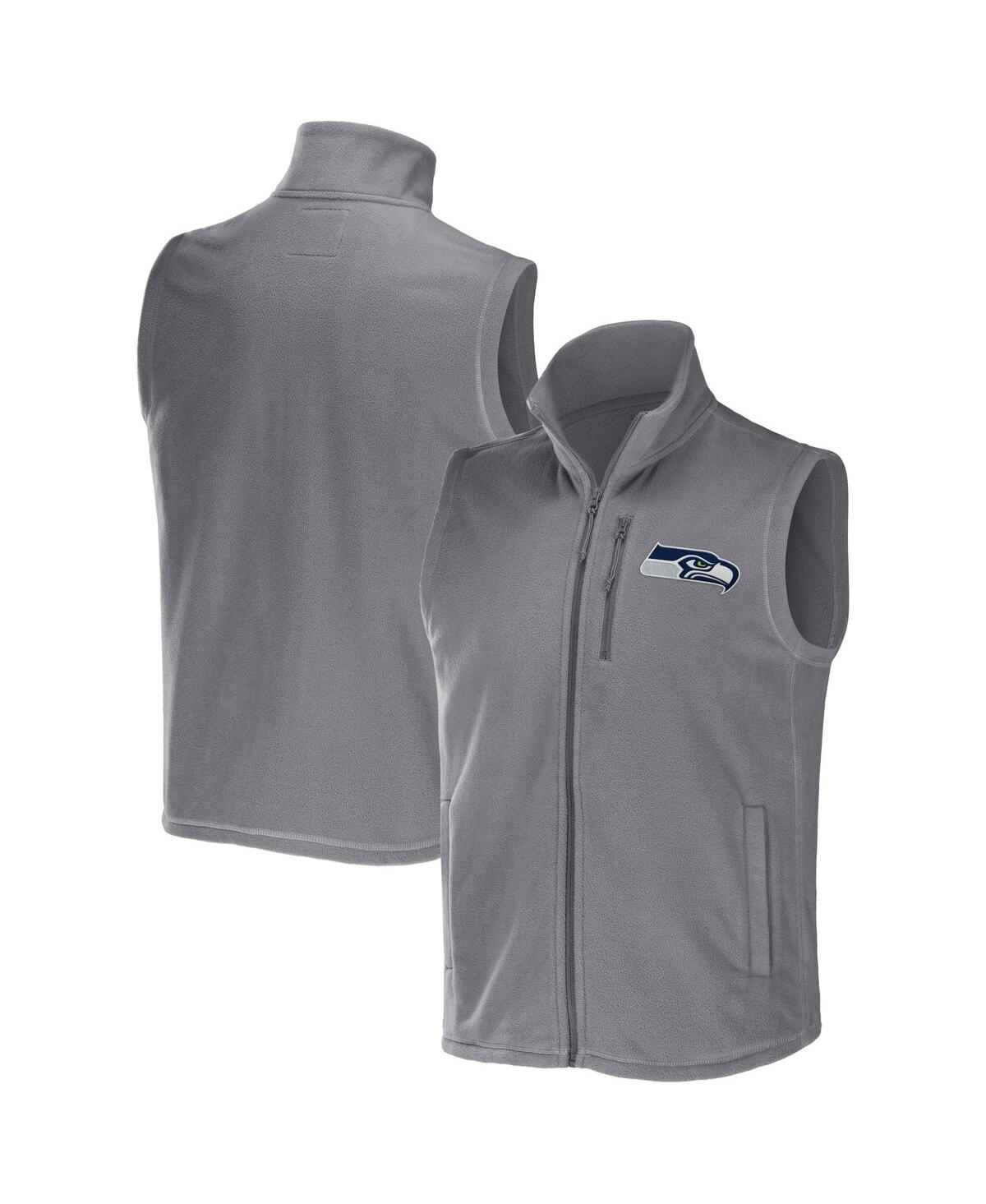 Shop Fanatics Men's Nfl X Darius Rucker Collection By  Gray Seattle Seahawks Polar Fleece Full-zip Vest