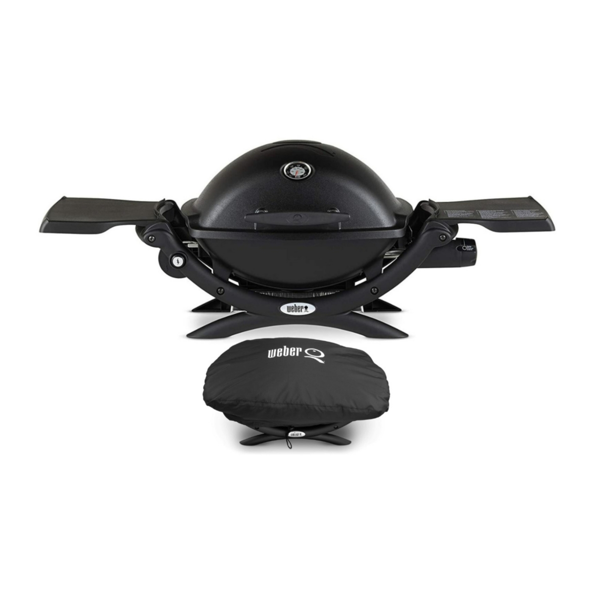 Q 1200 Gas Grill - Lp Gas (Black) With Grill Cover - Black