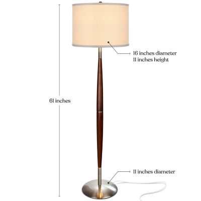 Lucas 61" LED Standing Floor Lamp with Drum Shade