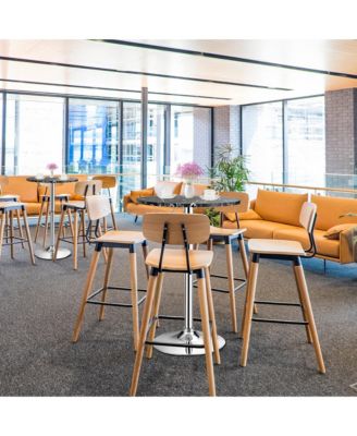 Round Bistro Bar Table Height Adjustable 360-degree Swivel