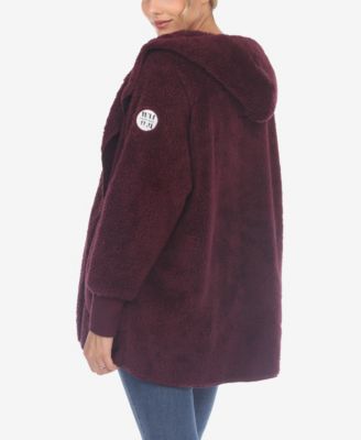Women's Plush Hooded with Pockets Jacket