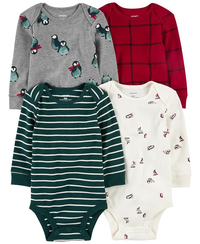 Baby Boy Long-Sleeve Bodysuits - baby christmas outfits