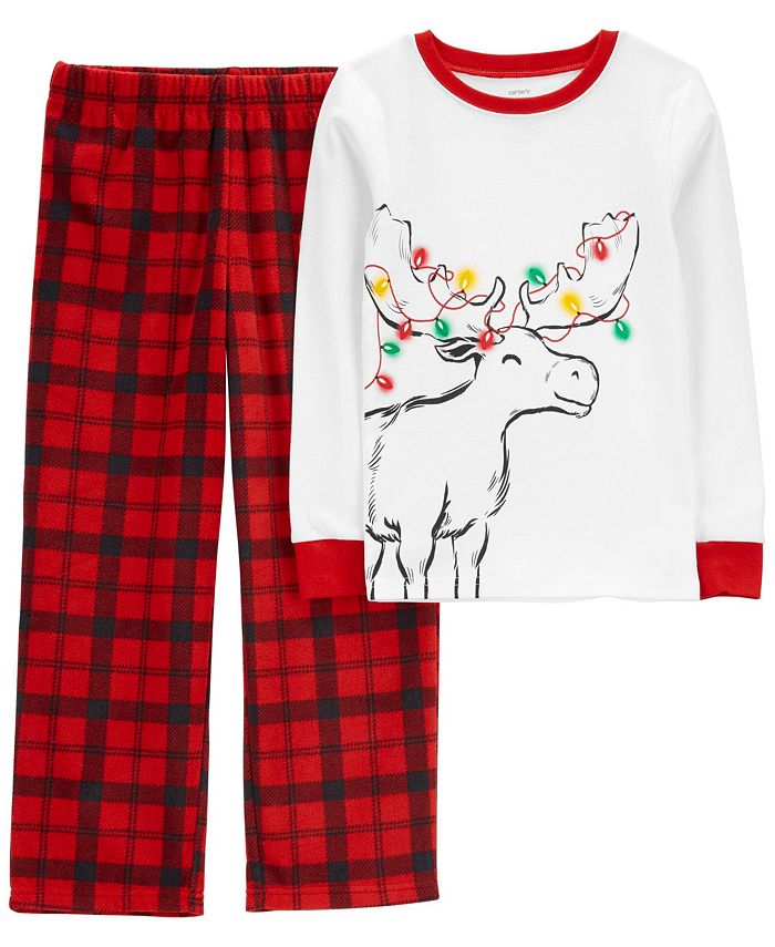Carter's Big Kids Reindeer Fleece Pajama, 2 Piece Set - Macy's