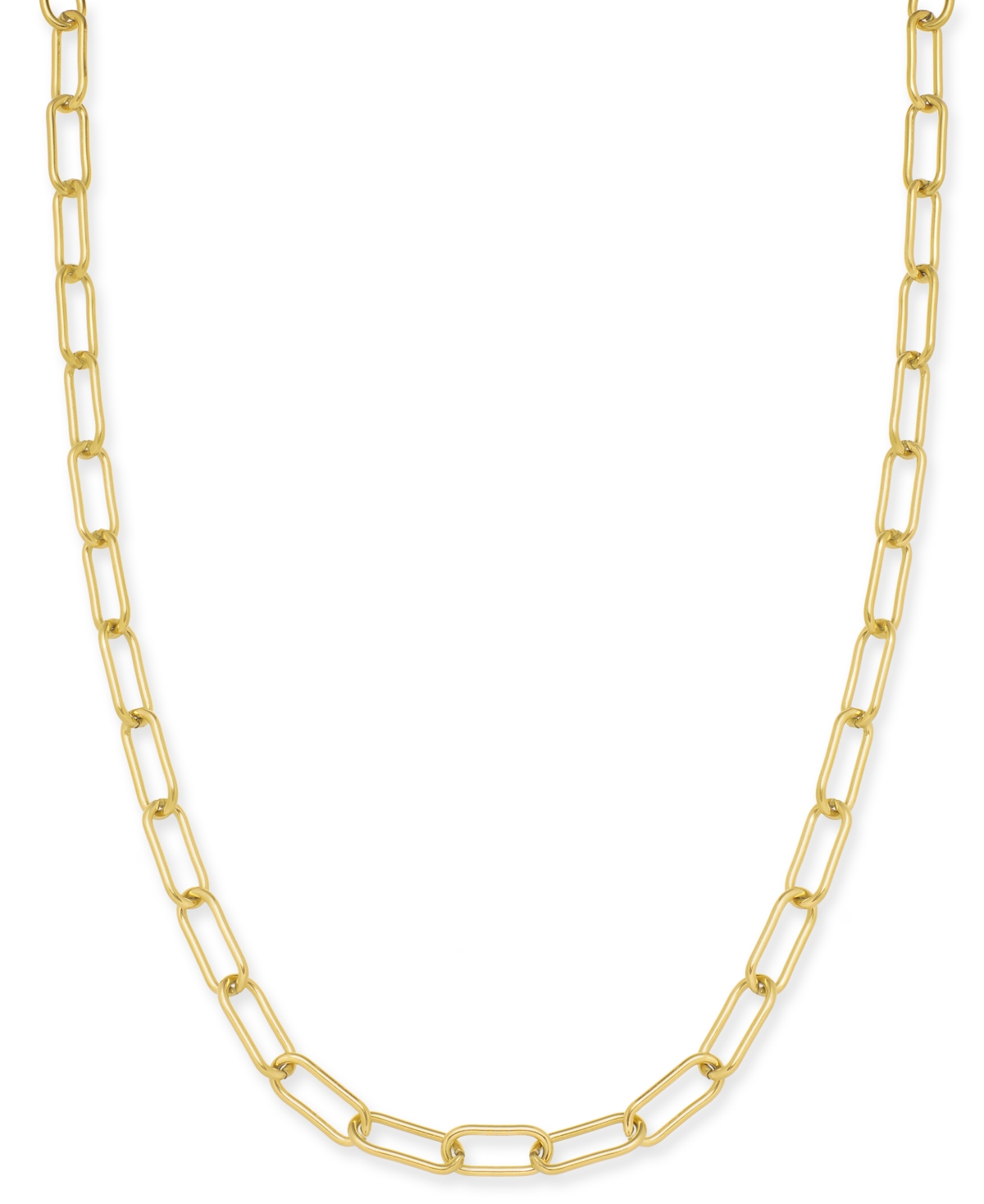 18k Gold-Plated Stainless Steel Paperclip Chain 18" Collar Necklace - Gold