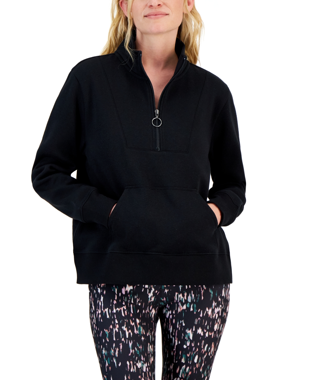  Id Ideology Plus Size Mock-Neck Long-Sleeve Fleece Sweatshirt, Created for Macy's