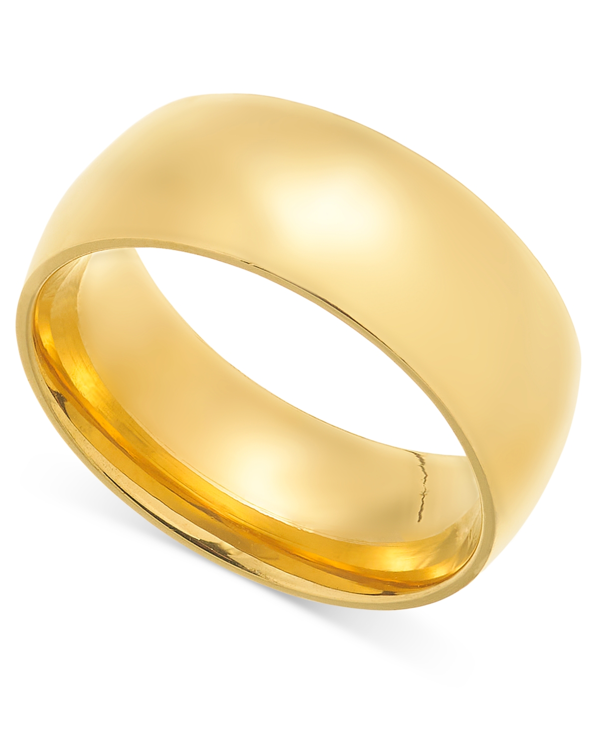 18k Gold-Plated Stainless Steel Cigar Band Yuri Ring - Gold