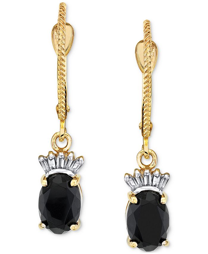 Macy's black sales onyx earrings