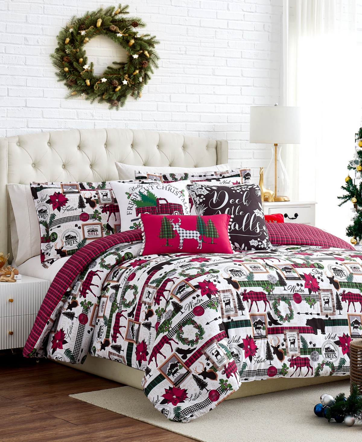 Southshore Fine Linens Merry Town Christmas Reversible 6-Pc. Comforter Set