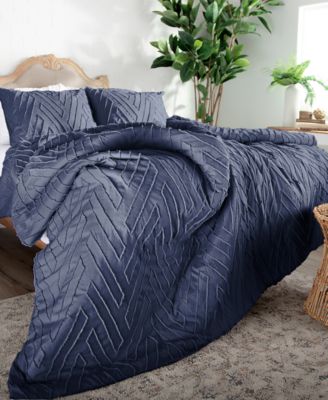 Chevron Clipped Jacquard 3-Pc. Comforter Set, Full/Queen