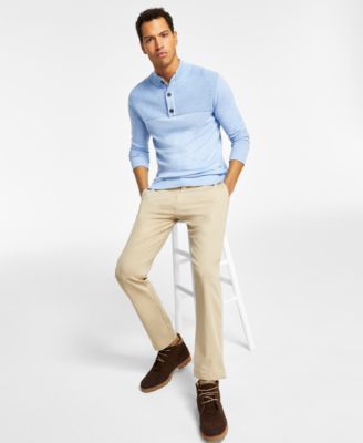 Mens Button Mock Neck Sweater Four Way Stretch Pants Created For Macys