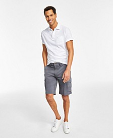 Men's Regular-Fit Textured Polo Shirt & Stretch Cargo Shorts, Created for Macy's