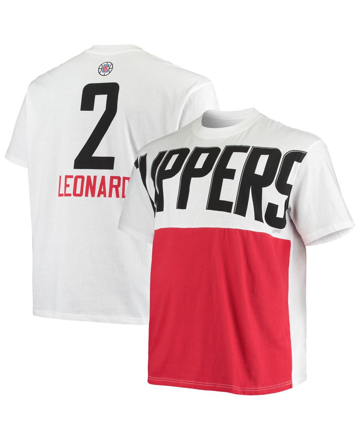 Fanatics Men's  Kawhi Leonard White La Clippers Big And Tall Yoke T-shirt