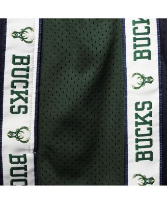 Men's Navy and Hunter Green Milwaukee Bucks Big and Tall Tape Mesh Shorts