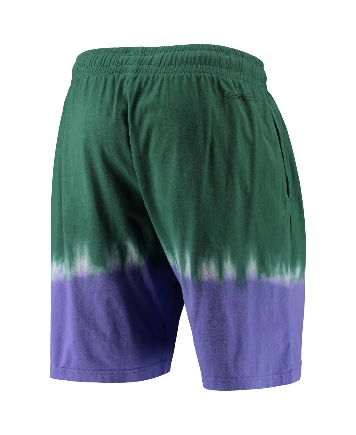 Mitchell & Ness Men's  Green And Purple Milwaukee Bucks Hardwood Classic Authentic Shorts In Green,purple
