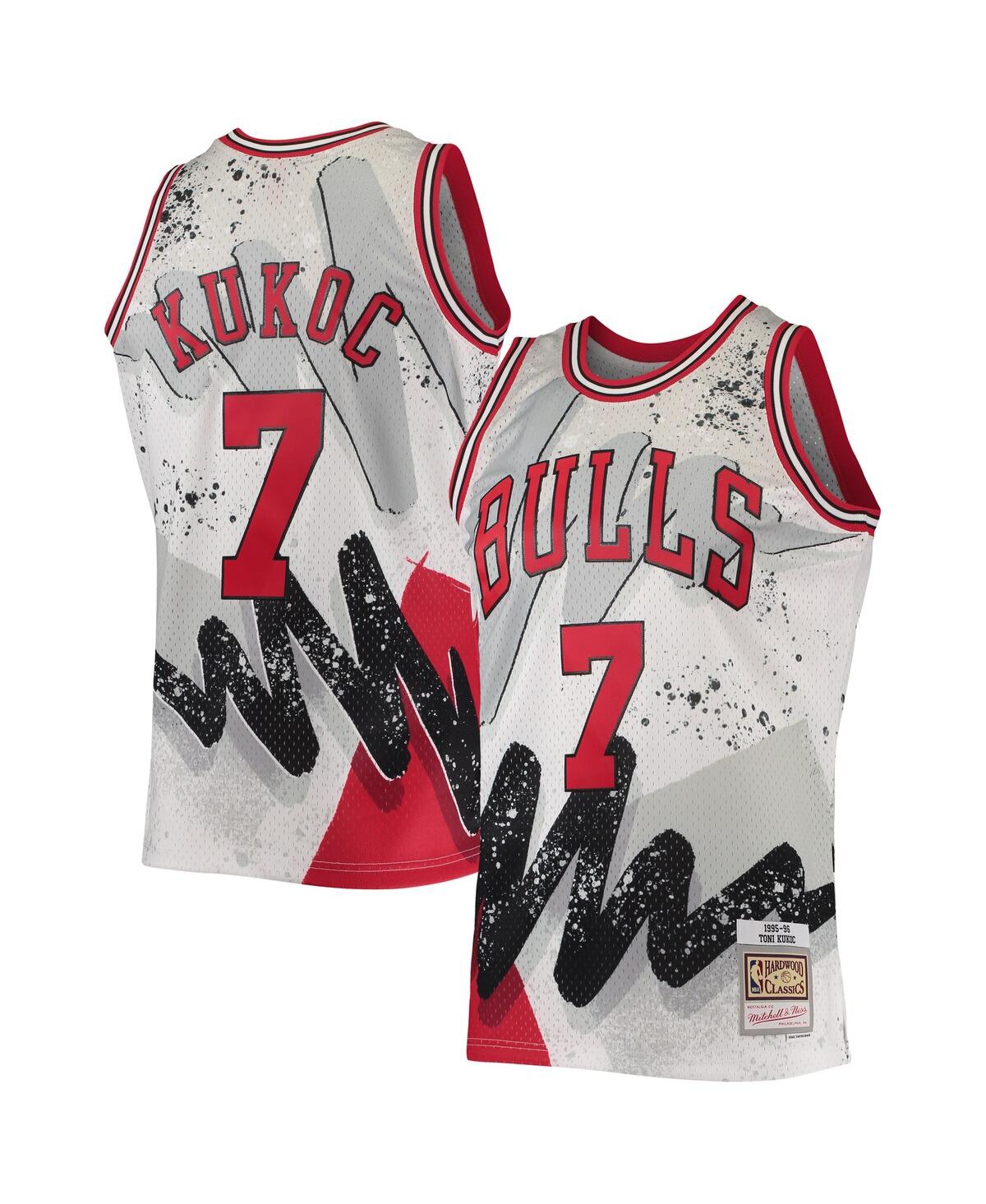 Men's Mitchell & Ness Toni KukocChicago Bulls Hardwood Classics 1995-96 Hyper Hoops Swingman Jersey - White